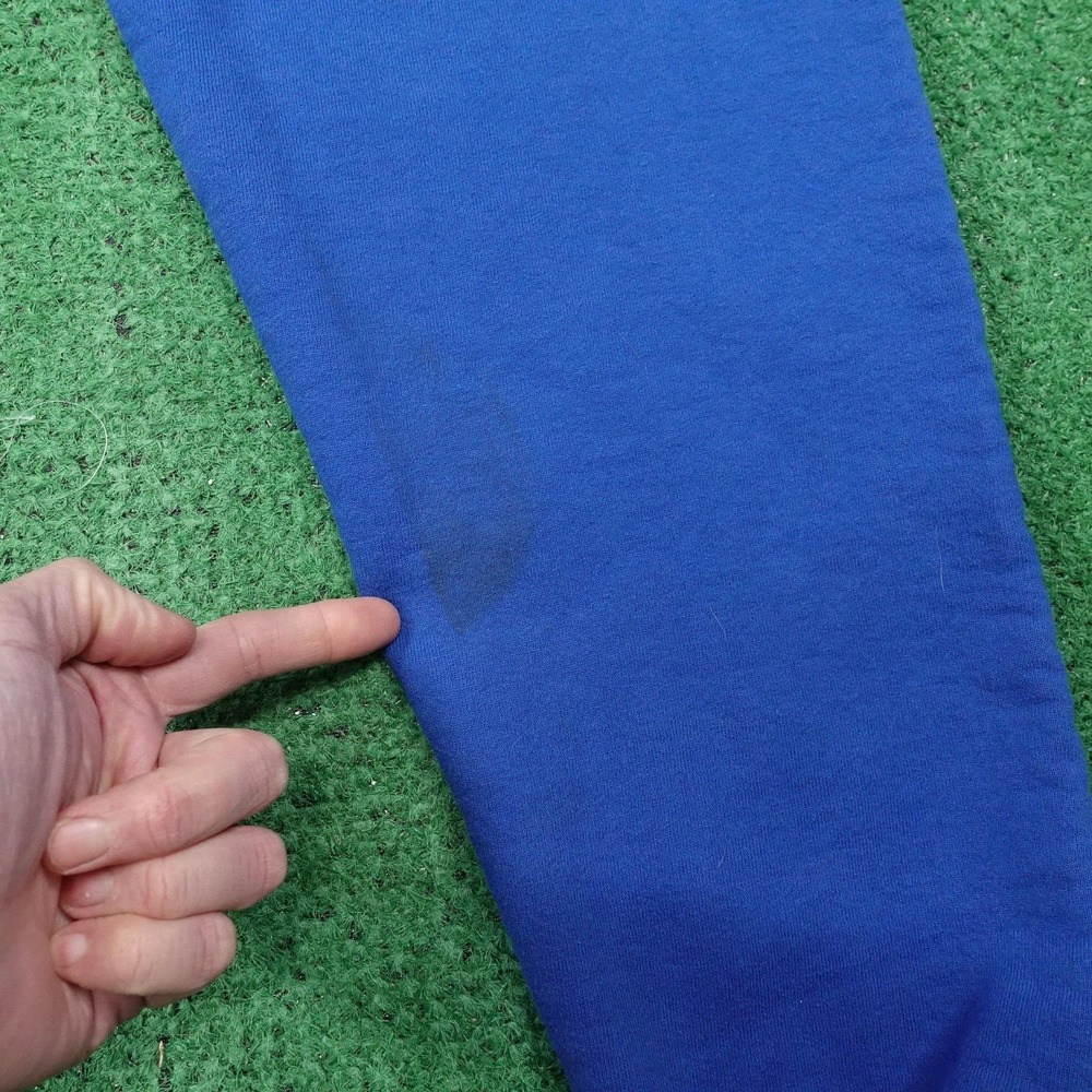 Vintage Russell Athletic Pants S Blue Fleece Sweatpants Elastic Made USA 90s - Picture 8 of 10